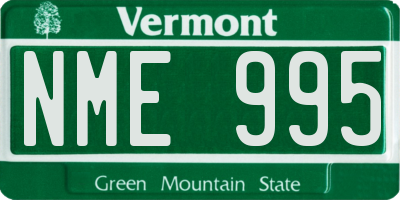 VT license plate NME995