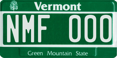 VT license plate NMF000