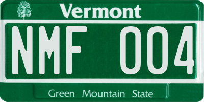 VT license plate NMF004