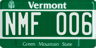 VT license plate NMF006