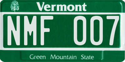 VT license plate NMF007