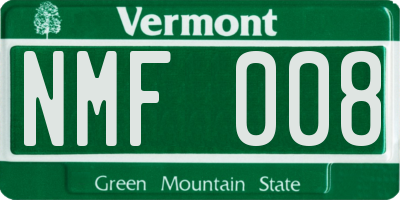 VT license plate NMF008