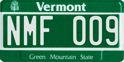 VT license plate NMF009