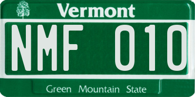 VT license plate NMF010