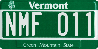 VT license plate NMF011
