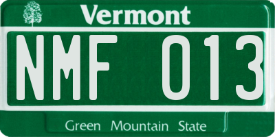 VT license plate NMF013