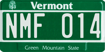 VT license plate NMF014