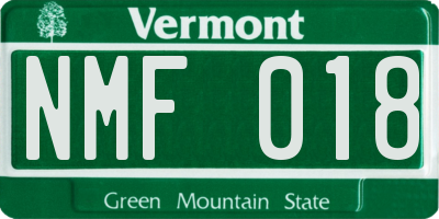 VT license plate NMF018