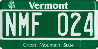 VT license plate NMF024