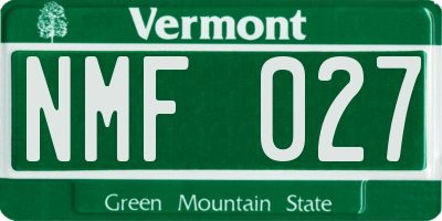 VT license plate NMF027