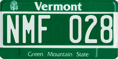 VT license plate NMF028