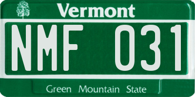 VT license plate NMF031