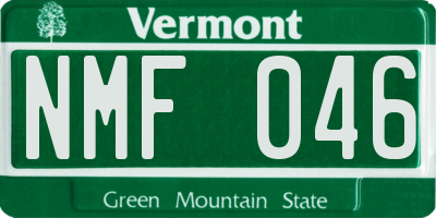 VT license plate NMF046