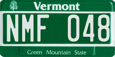 VT license plate NMF048
