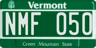 VT license plate NMF050