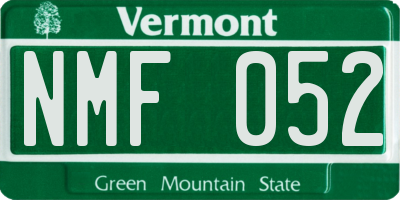 VT license plate NMF052