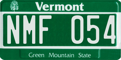 VT license plate NMF054