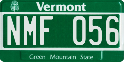 VT license plate NMF056
