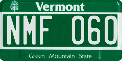 VT license plate NMF060