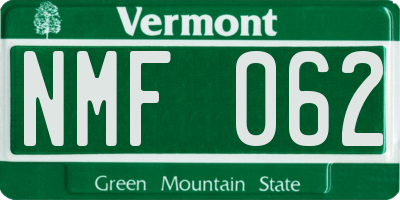 VT license plate NMF062