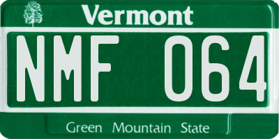VT license plate NMF064