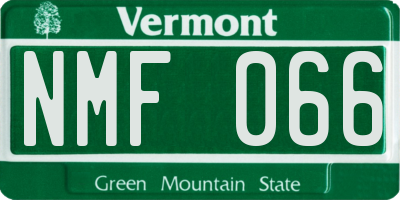 VT license plate NMF066