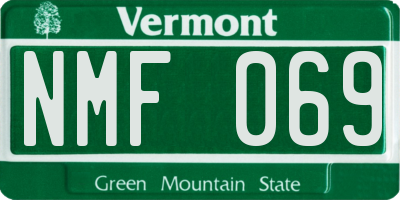 VT license plate NMF069