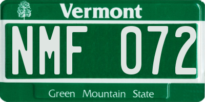 VT license plate NMF072