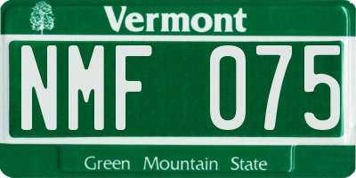 VT license plate NMF075