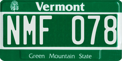 VT license plate NMF078