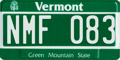 VT license plate NMF083