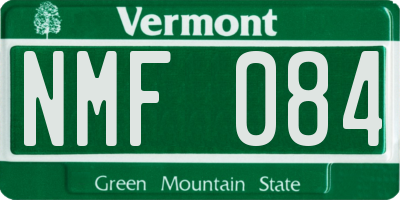 VT license plate NMF084