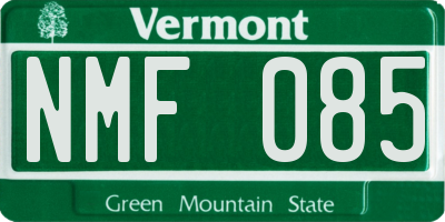 VT license plate NMF085
