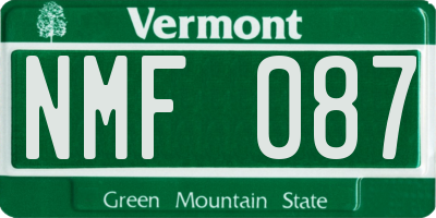 VT license plate NMF087