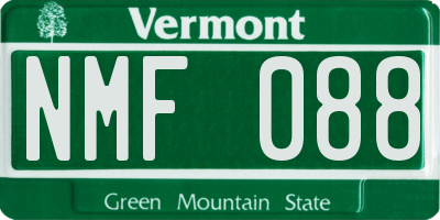 VT license plate NMF088