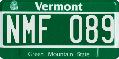 VT license plate NMF089