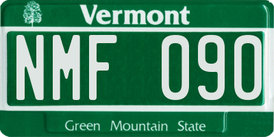 VT license plate NMF090