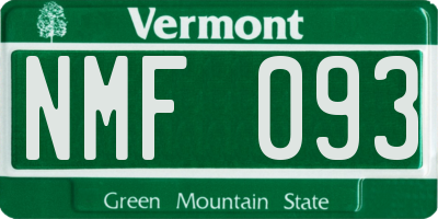 VT license plate NMF093