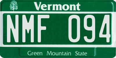 VT license plate NMF094