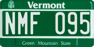 VT license plate NMF095
