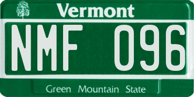 VT license plate NMF096
