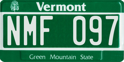 VT license plate NMF097