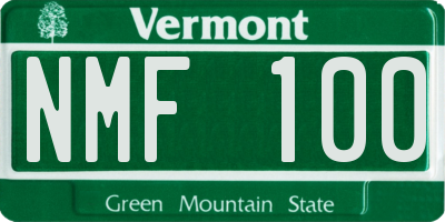 VT license plate NMF100