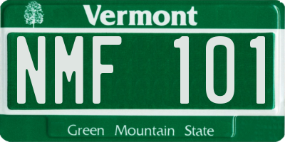 VT license plate NMF101