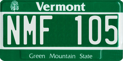 VT license plate NMF105