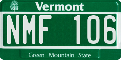VT license plate NMF106