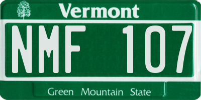 VT license plate NMF107