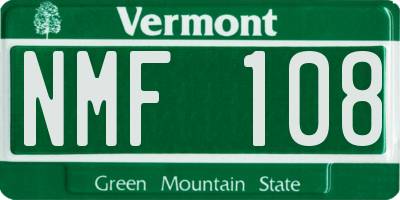 VT license plate NMF108