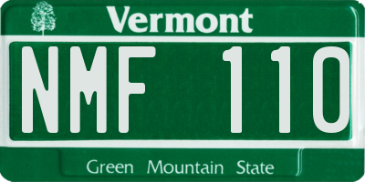 VT license plate NMF110