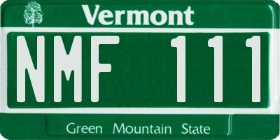VT license plate NMF111